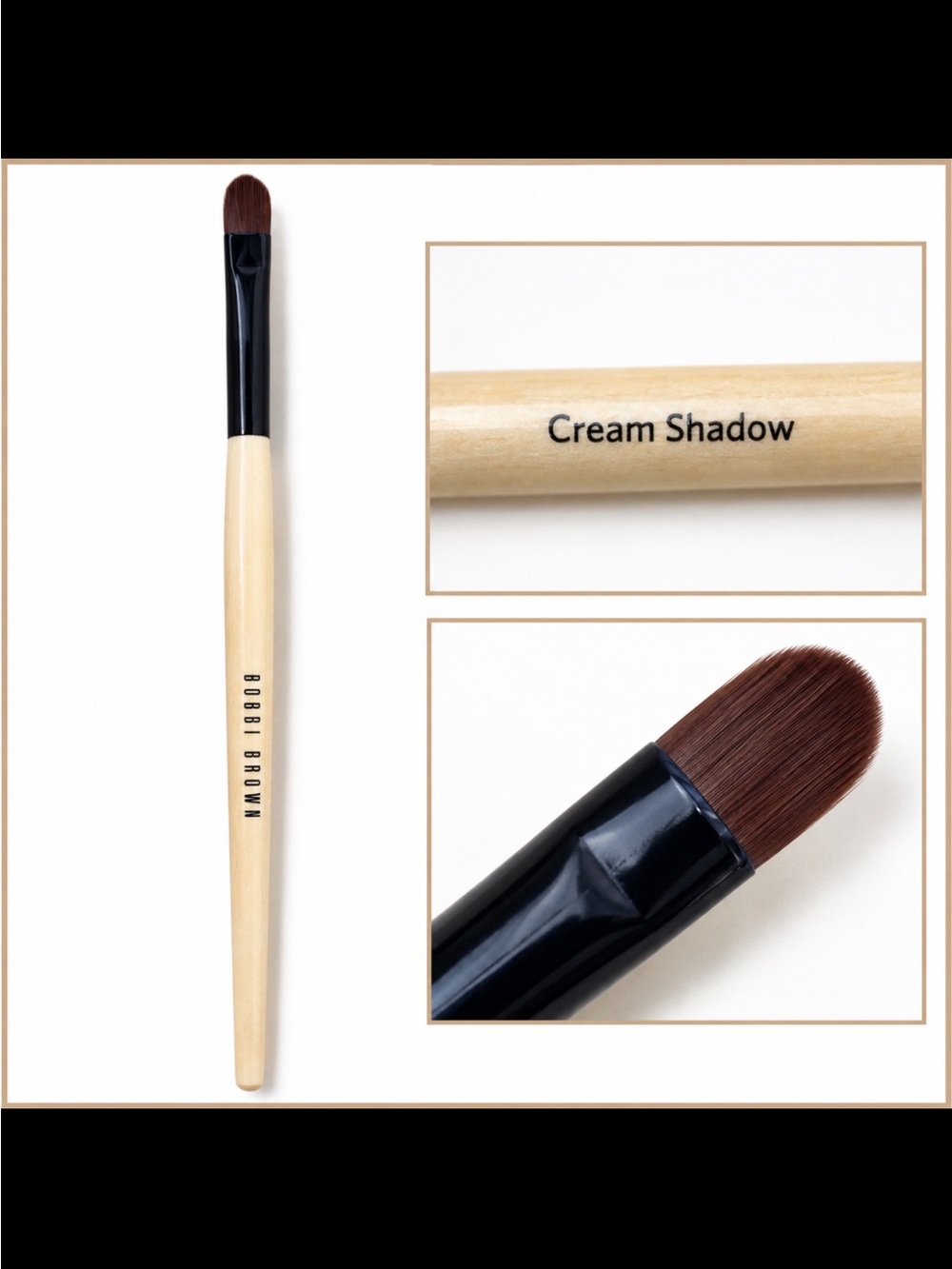 Bobbi Brown Cream Shadow Brush - Natural (Beige) Handle. Full Size